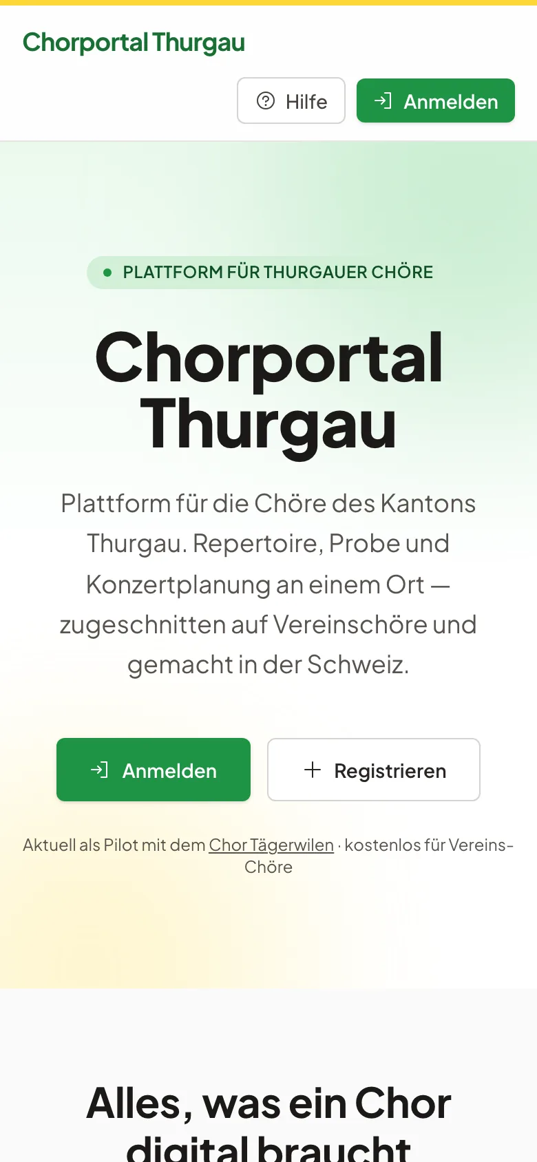 Chorportal Thurgau auf dem Telefon
