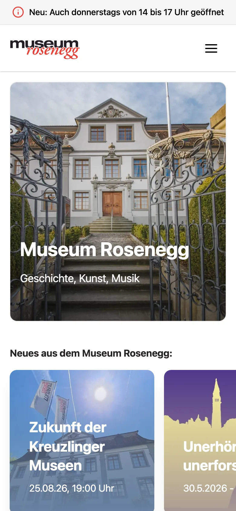 Museum Rosenegg auf dem Telefon