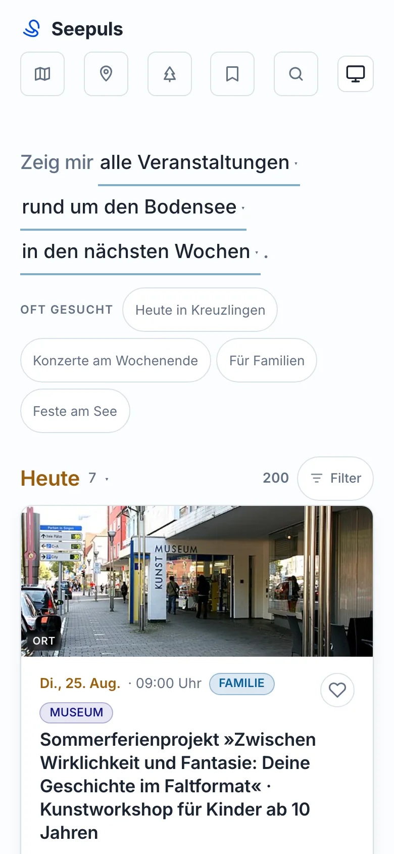 Seepuls auf dem Telefon